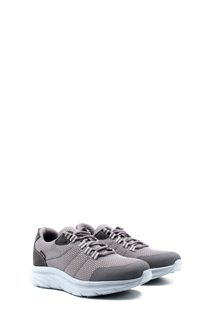 Men's Gray Knit Lace-Up Sneakers with Cushioned Sole
