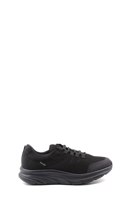 Men's Black Lace-Up Knit Sneakers with Cushioned Sole