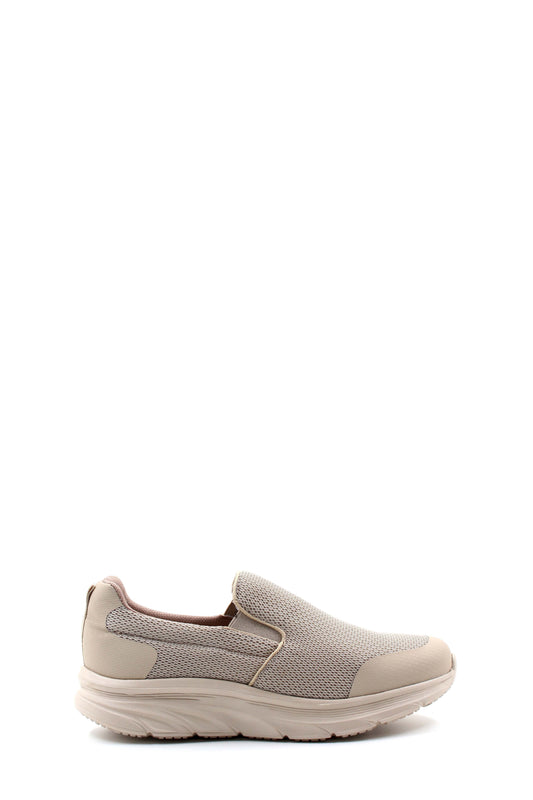 Men's Beige Slip-On Knit Sneakers with Cushioned Sole