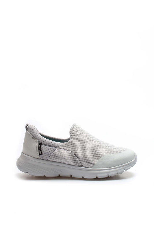 Men's Light Gray Slip-On Sneakers with Breathable Mesh Upper