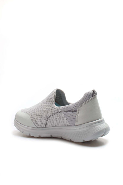 Men's Light Gray Slip-On Sneakers with Breathable Mesh Upper