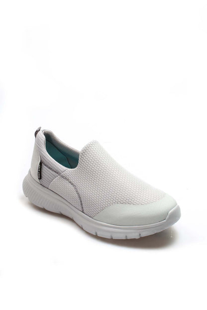 Men's Light Gray Slip-On Sneakers with Breathable Mesh Upper