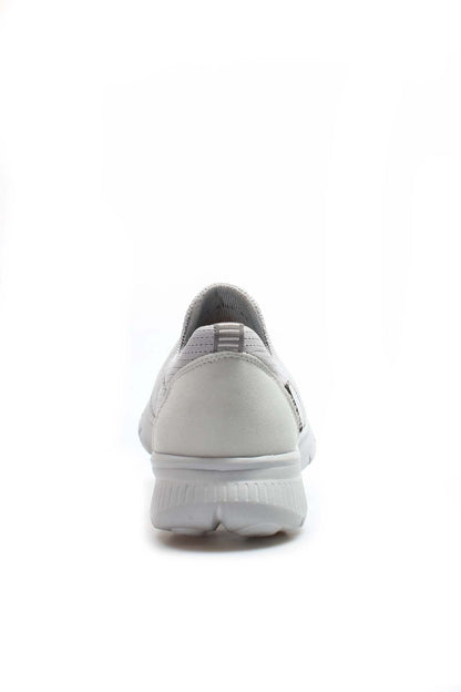 Men's Light Gray Slip-On Sneakers with Breathable Mesh Upper