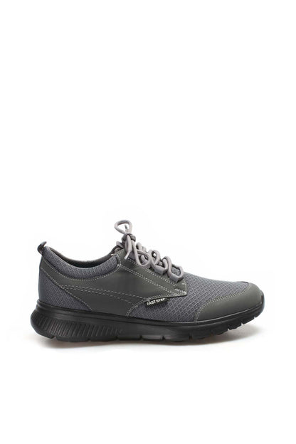 Men's Grey Mesh Athletic Shoes with Rubber Sole - Wessi