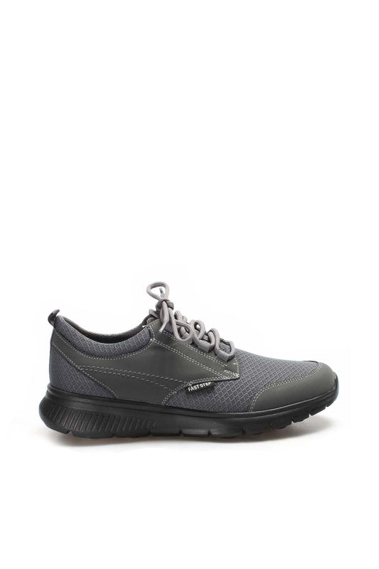 Men's Grey Mesh Athletic Shoes with Rubber Sole - Wessi