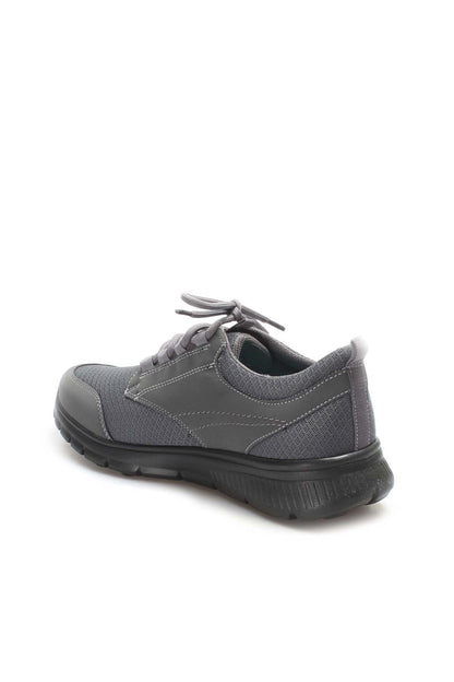 Men's Grey Mesh Athletic Shoes with Rubber Sole - Wessi