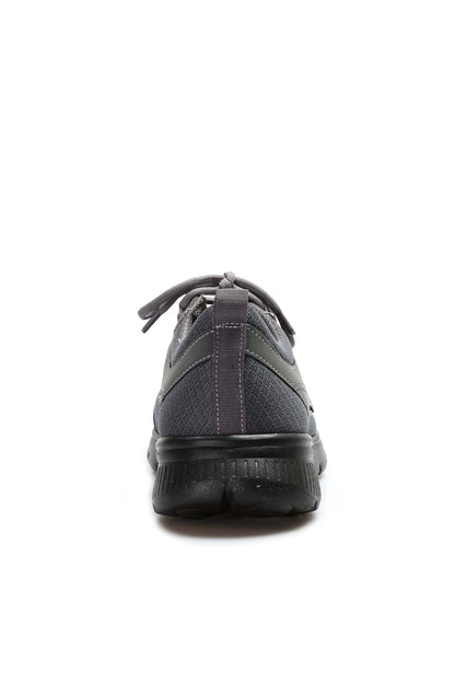 Men's Grey Mesh Athletic Shoes with Rubber Sole - Wessi