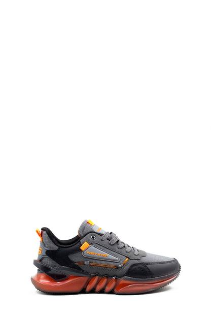 KOALA SYDNEY  Men's Grey and Orange Athletic Sneakers -