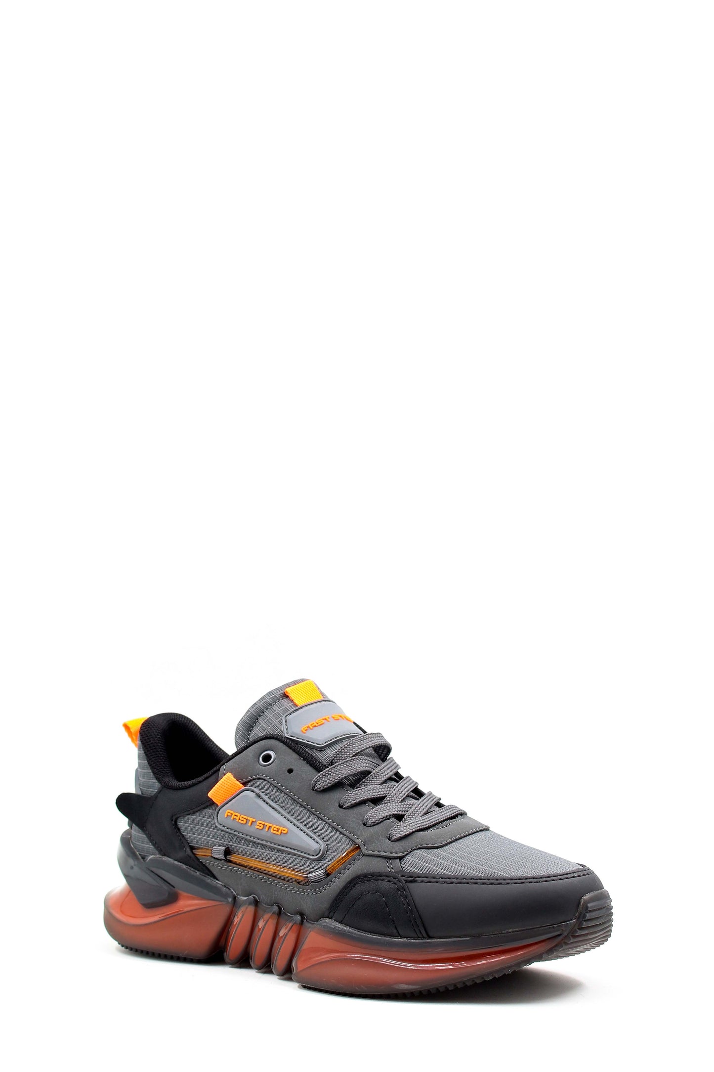 KOALA SYDNEY  Men's Grey and Orange Athletic Sneakers -