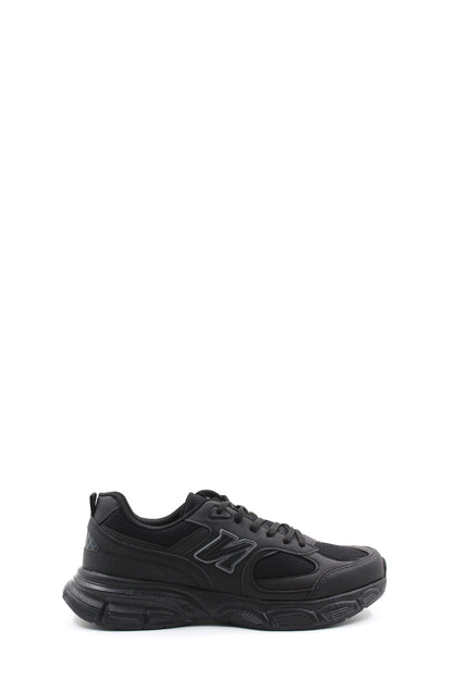 Men's All-Black Athletic Sneakers with Cushioned Sole