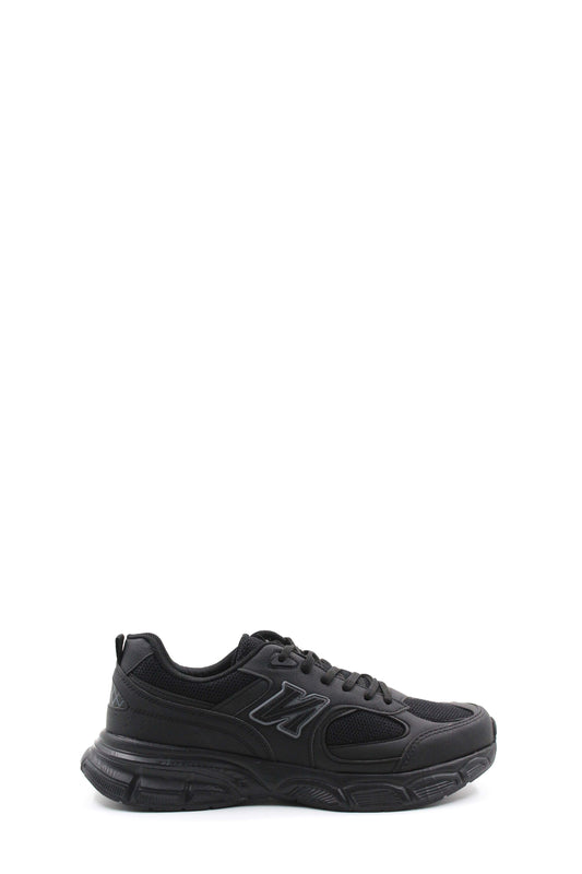 Men's All-Black Athletic Sneakers with Cushioned Sole