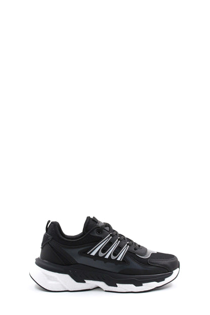 KOALA SYDNEY Men's Black Chunky Sneakers with White Sole