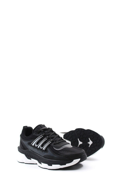 KOALA SYDNEY Men's Black Chunky Sneakers with White Sole
