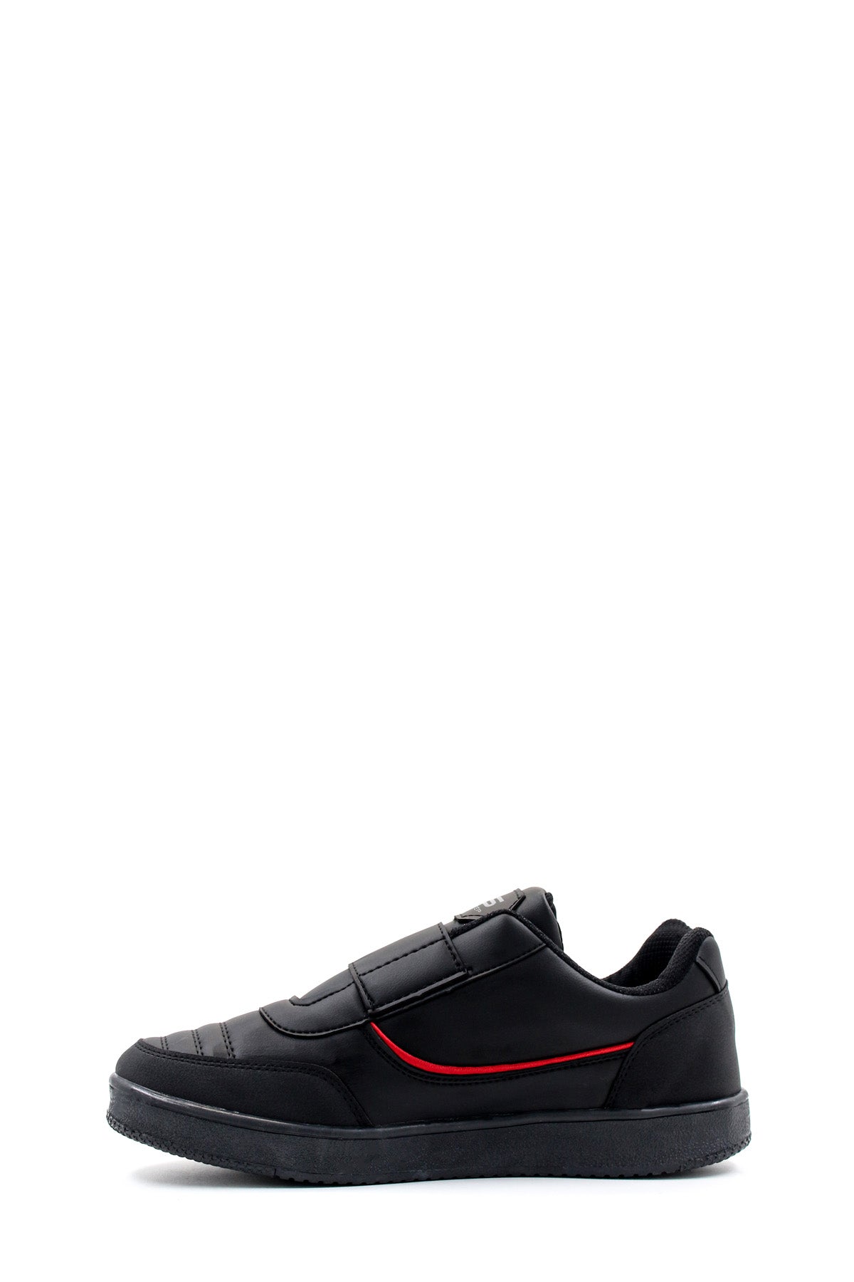 KOALA SYDNEY Men's Black Casual Velcro Sneakers with Red Accent