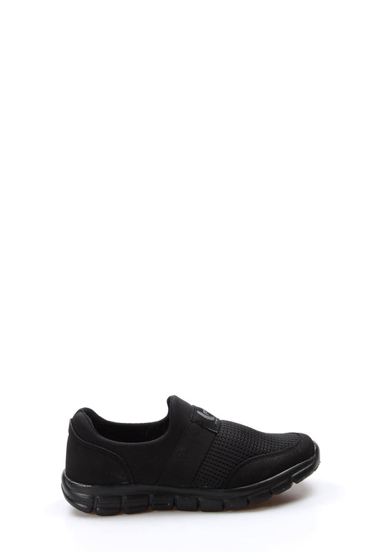 Men's Black Slip-On Sneakers with Mesh Upper