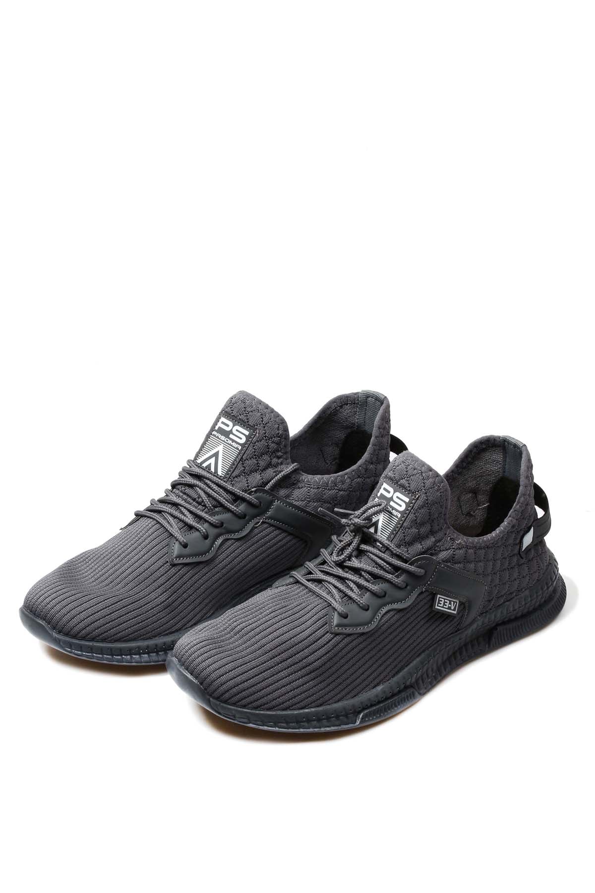 KOALA SYDNEY Men's Grey Lace-Up Athletic Mesh Sneakers