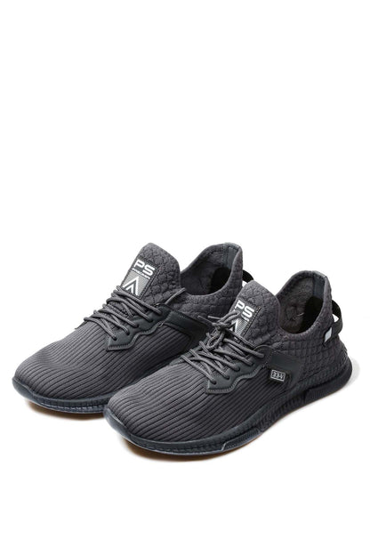 KOALA SYDNEY Men's Grey Lace-Up Athletic Mesh Sneakers