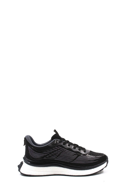 Men's Black Performance Running Shoes with Cushioned Sole - Wessi