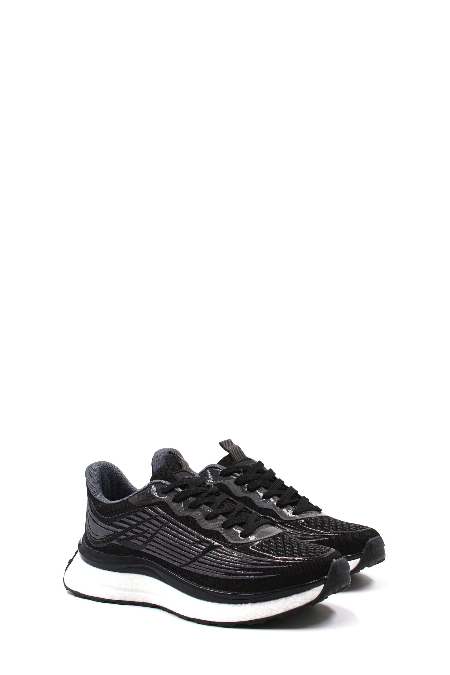Men's Black Performance Running Shoes with Cushioned Sole