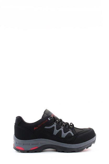 KOALA SYDNEY  Men's Black Outdoor Hiking Shoes with Red Accents -