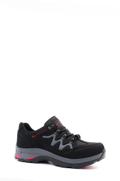 KOALA SYDNEY  Men's Black Outdoor Hiking Shoes with Red Accents -