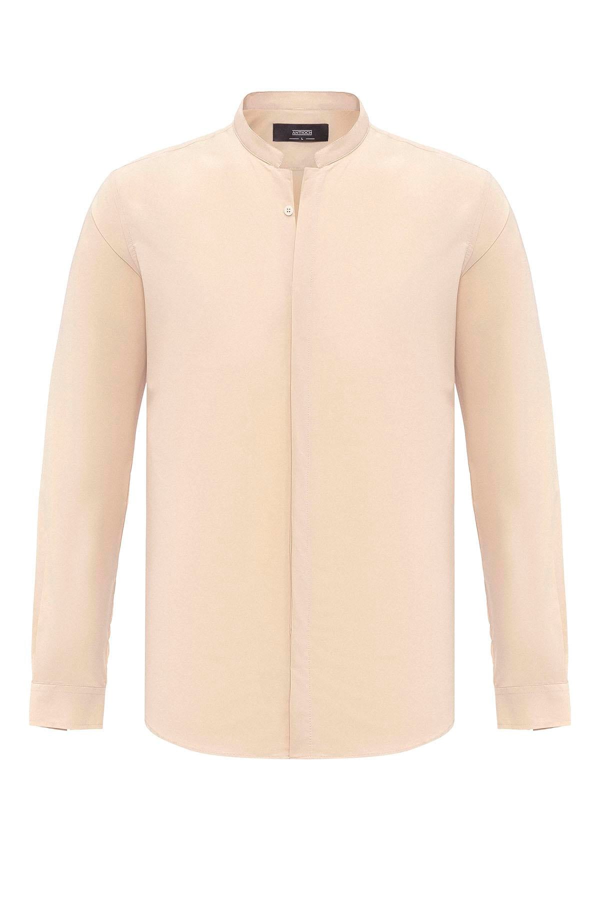 Beige Long Sleeve Men's Shirt