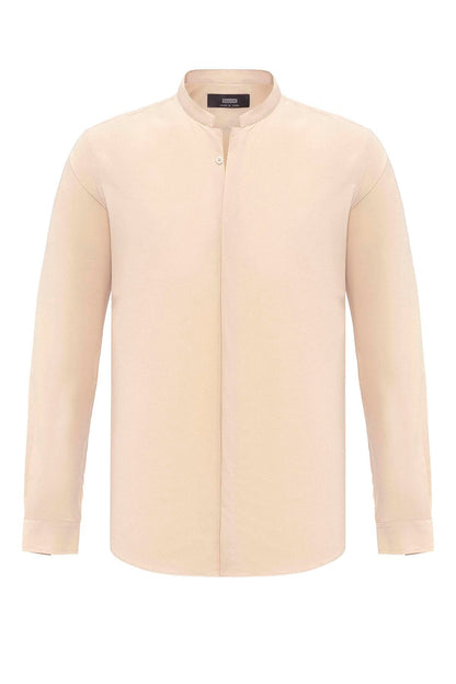 Beige Long Sleeve Men's Shirt