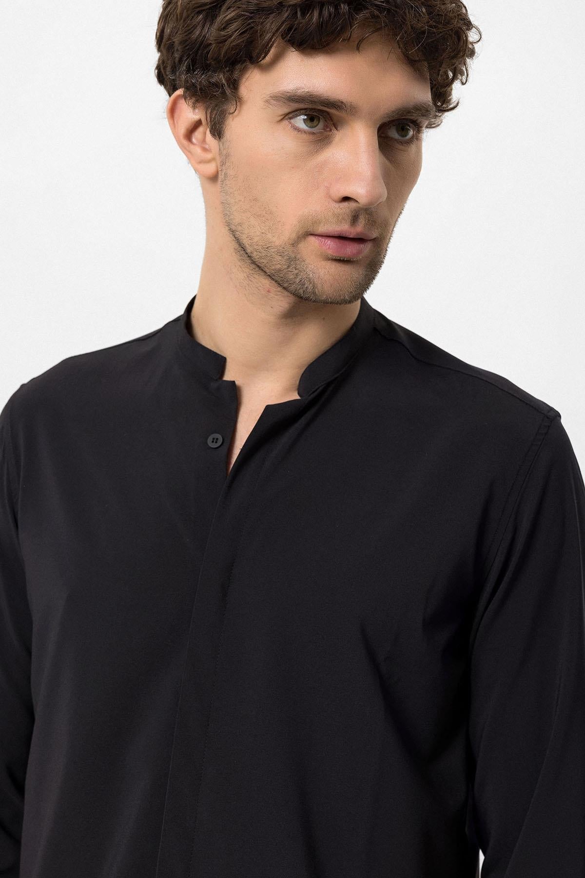 Men's Black Long Sleeve Shirt