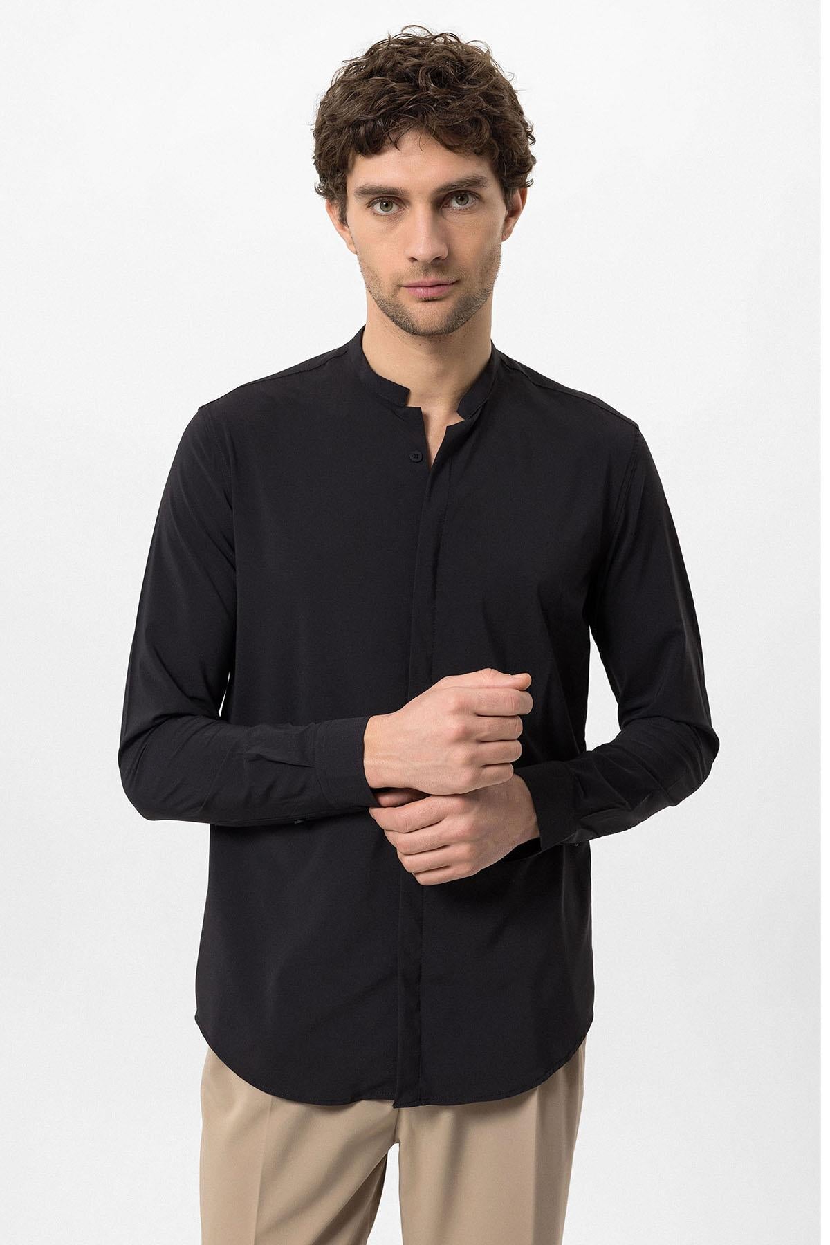 Men's Black Long Sleeve Shirt