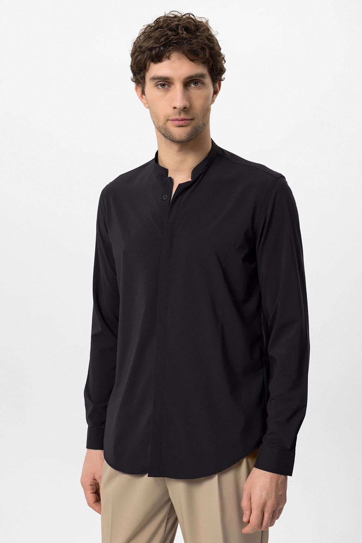 Men's Black Long Sleeve Shirt