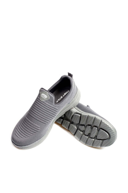 Men's Gray Knit Slip-On Sneakers-Wessi