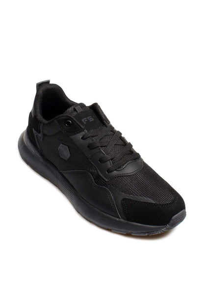 Men's Black Athletic Sneakers with Cushioned Sole