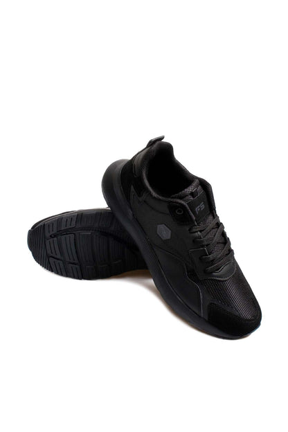 Men's Black Athletic Sneakers with Cushioned Sole