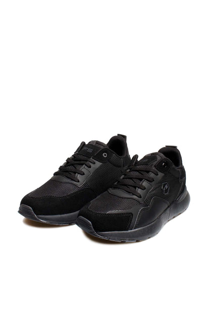 Men's Black Athletic Sneakers with Cushioned Sole