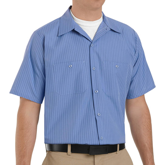 Red Kap Men’s Short Sleeve Industrial Stripe Work Shirt