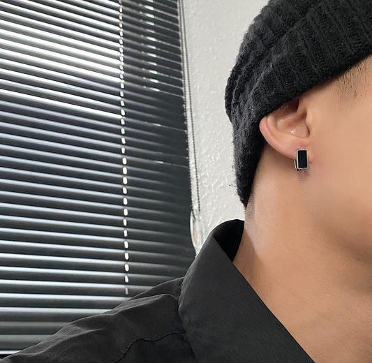 KOALA SYDNEY  Colorless Black Oil Drop Earrings