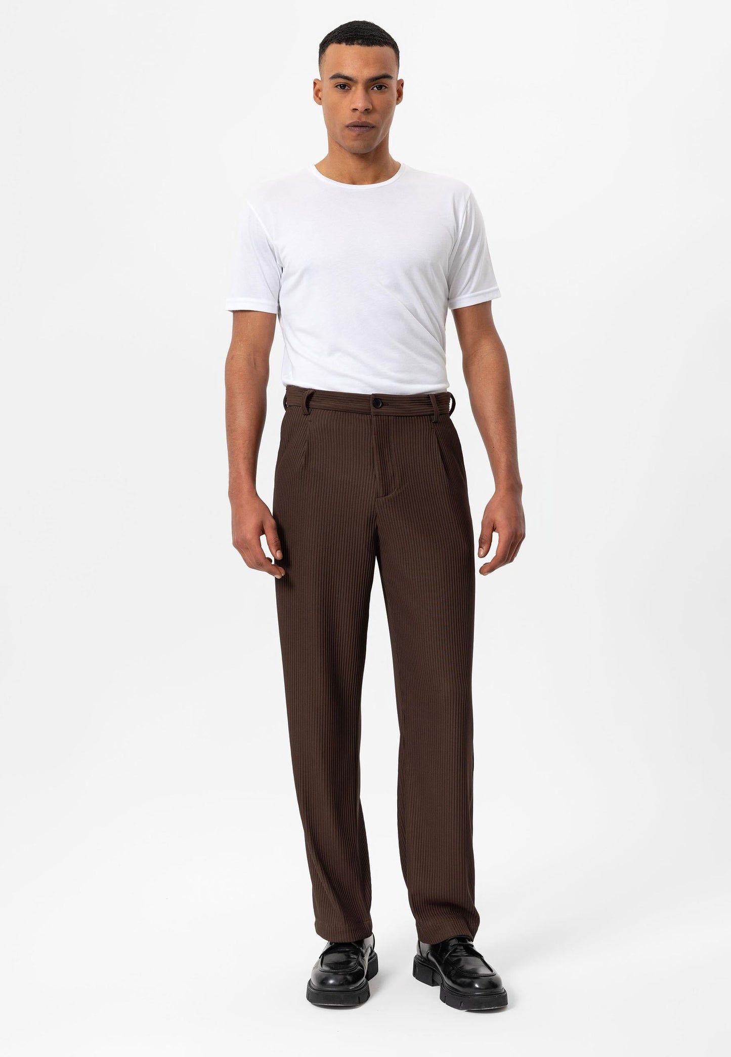 Men's Brown Ribbed Pants