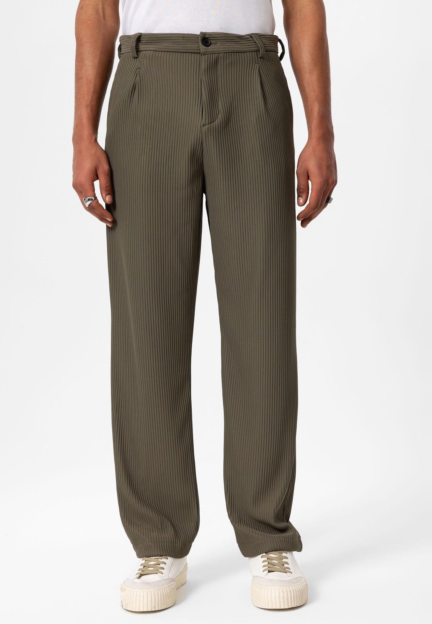 Men's Khaki Ribbed Pants