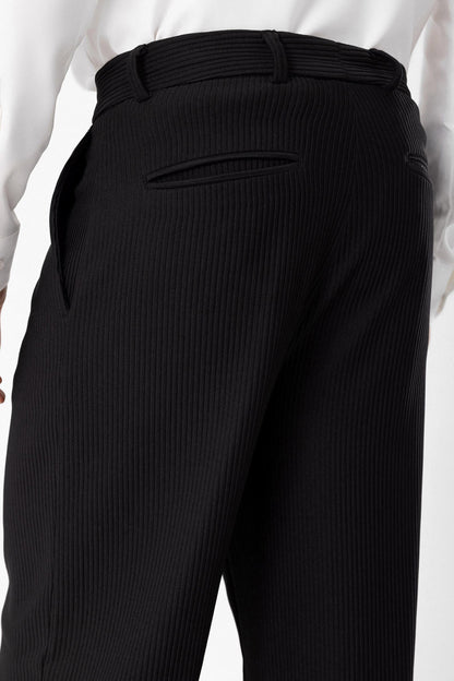 Men's Black Ribbed Pants