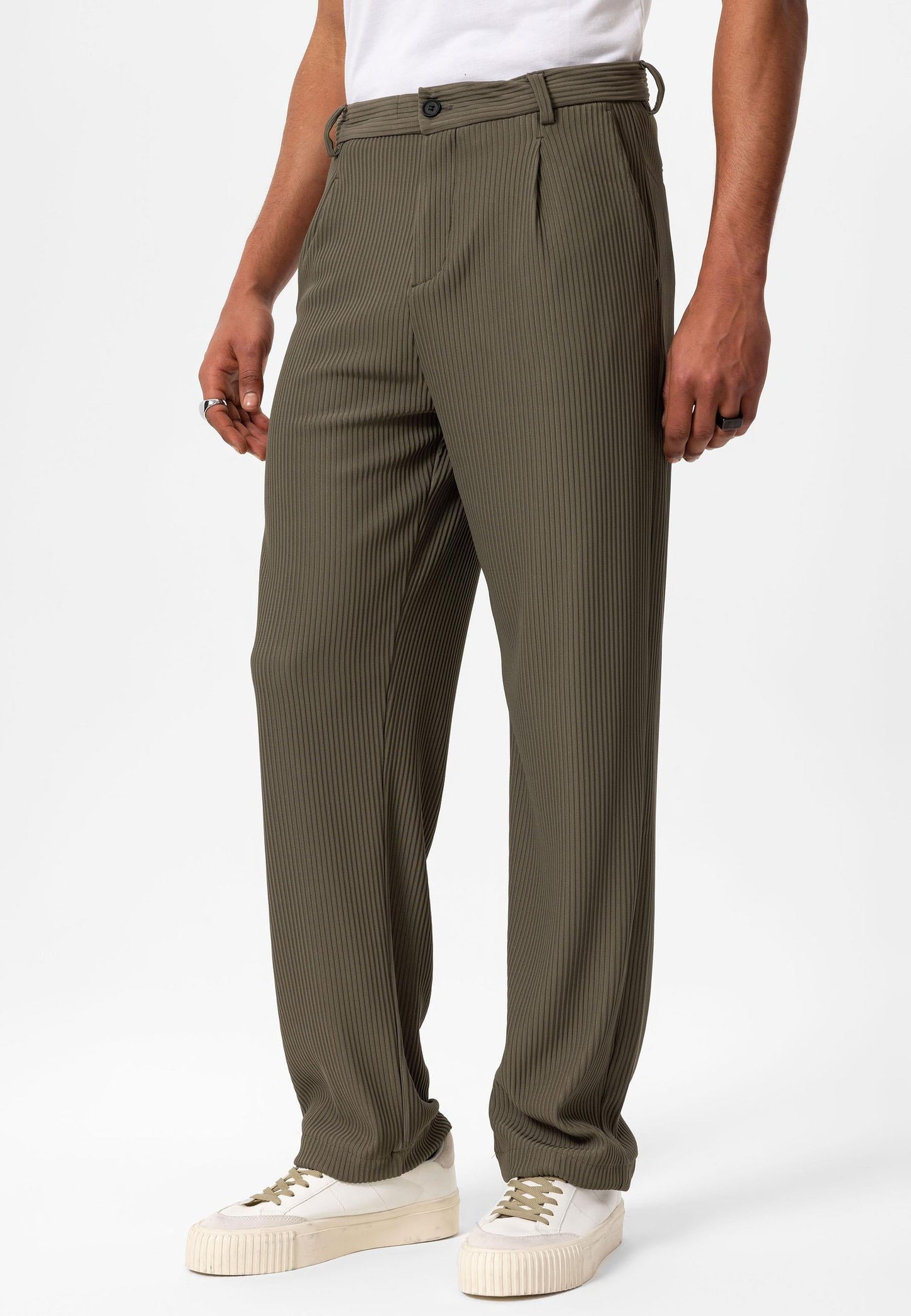 Men's Khaki Ribbed Pants