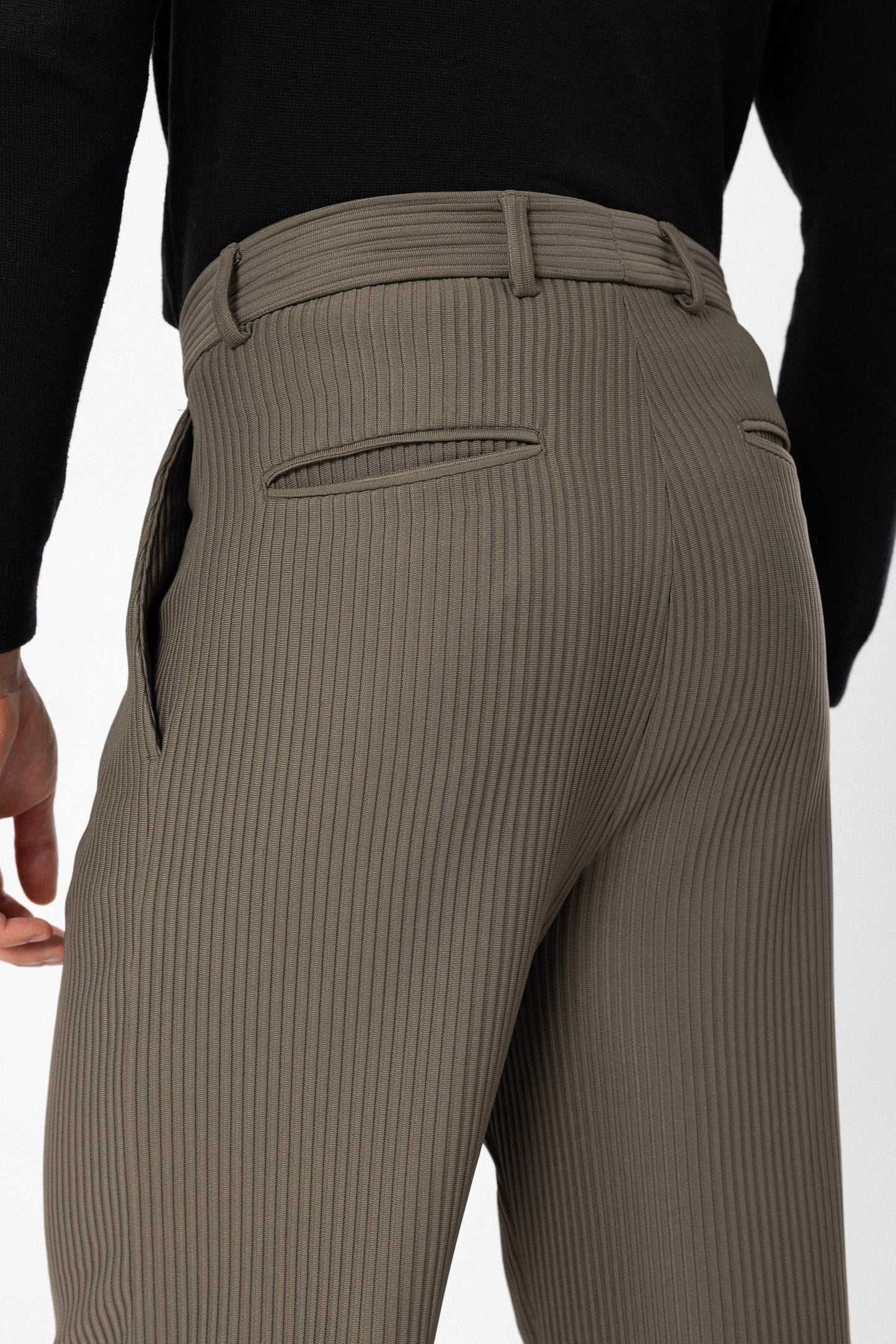 Men's Khaki Ribbed Pants