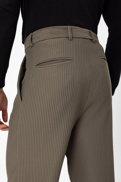 Men's Khaki Ribbed Pants