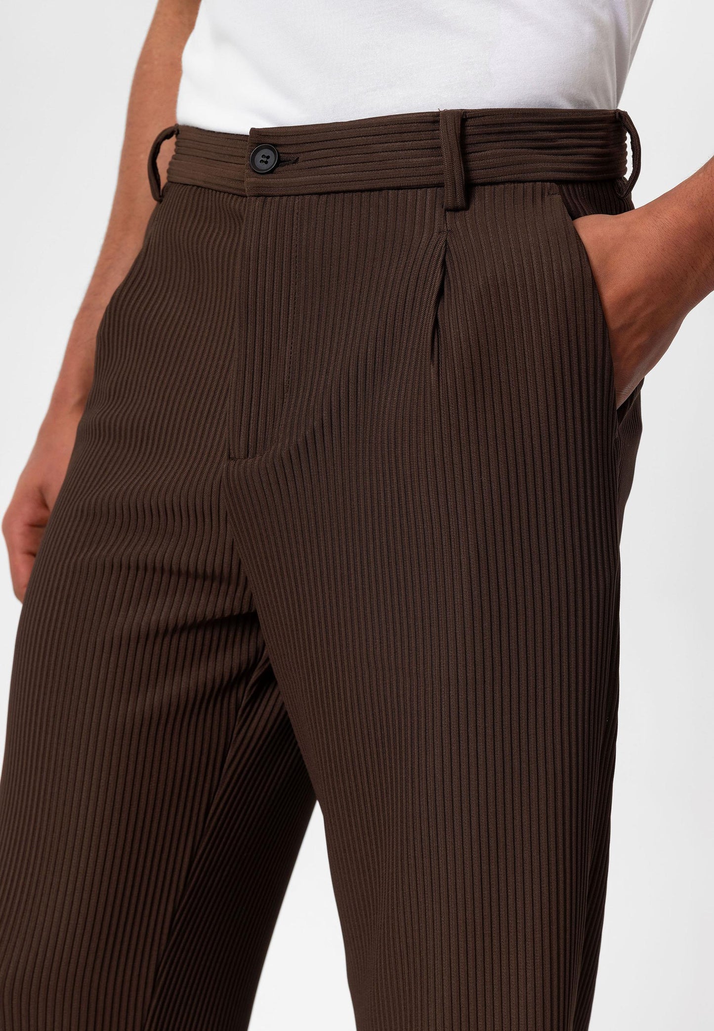 Men's Brown Ribbed Pants