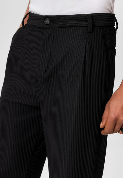 Men's Black Ribbed Pants