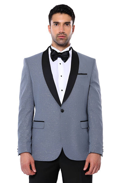 KOALA SYDNEY  Smoked Shawl Lapel Sparkly Anthracite Tuxedo Jacket -