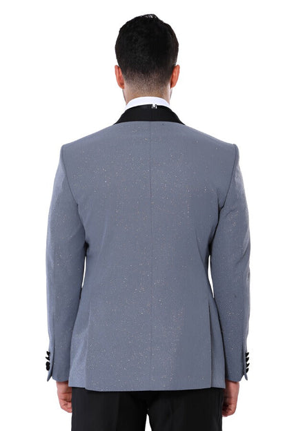 KOALA SYDNEY  Smoked Shawl Lapel Sparkly Anthracite Tuxedo Jacket -