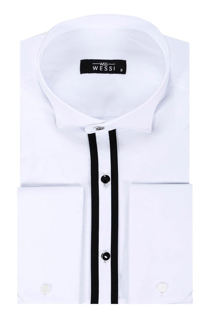Button Detailed White Formal Shirt