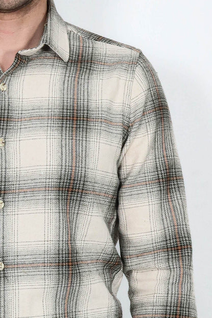 Checked Beige Men Lumberjack Shirt