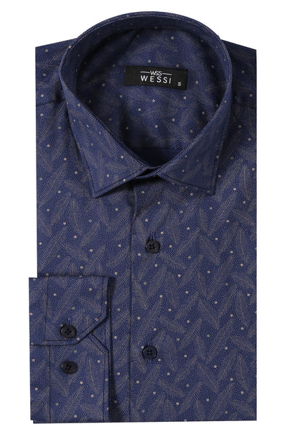 KOALA SYDNEY  Dot-Patterned Navy Blue Shirt |