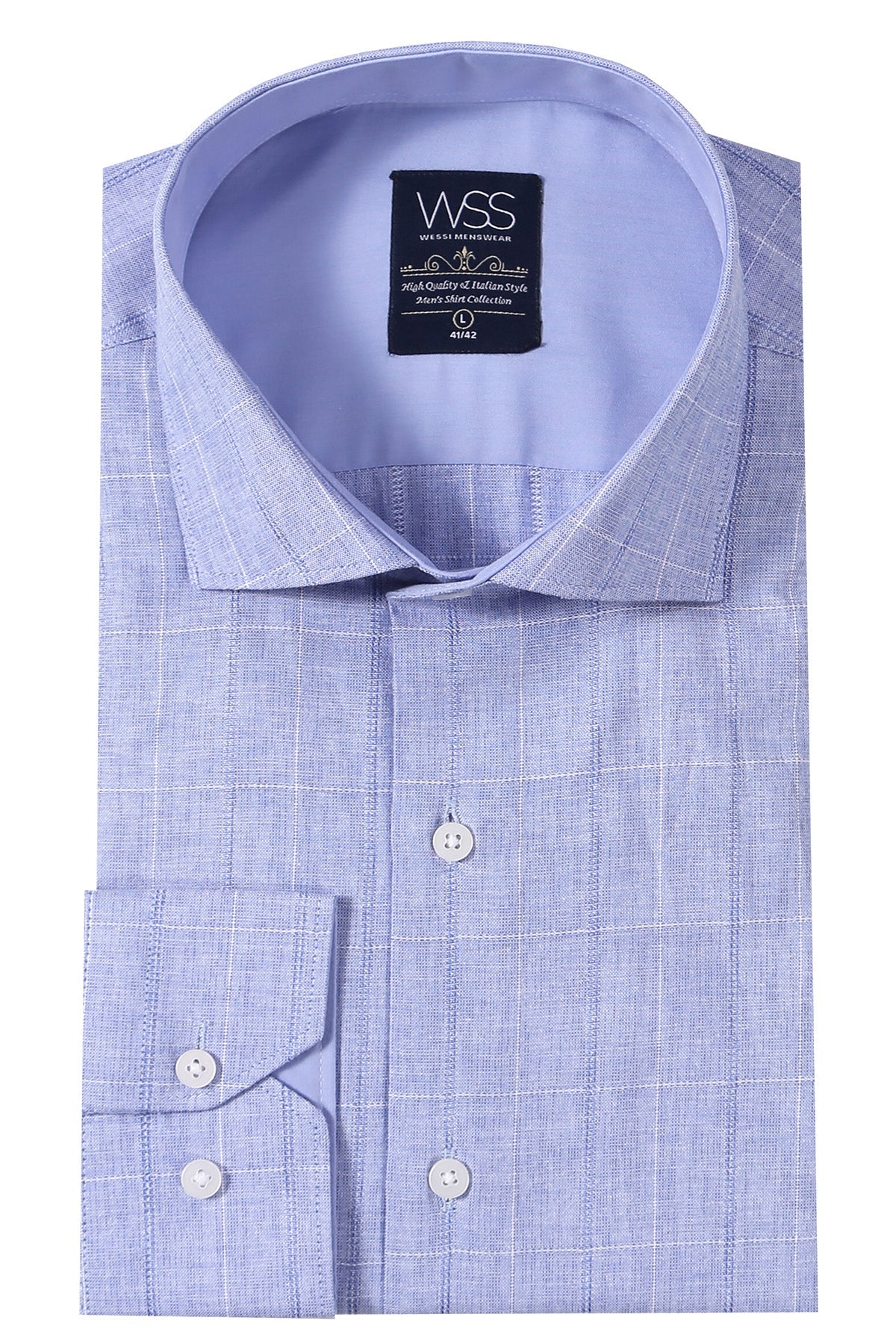 Checked Long Sleeve Blue Shirt |